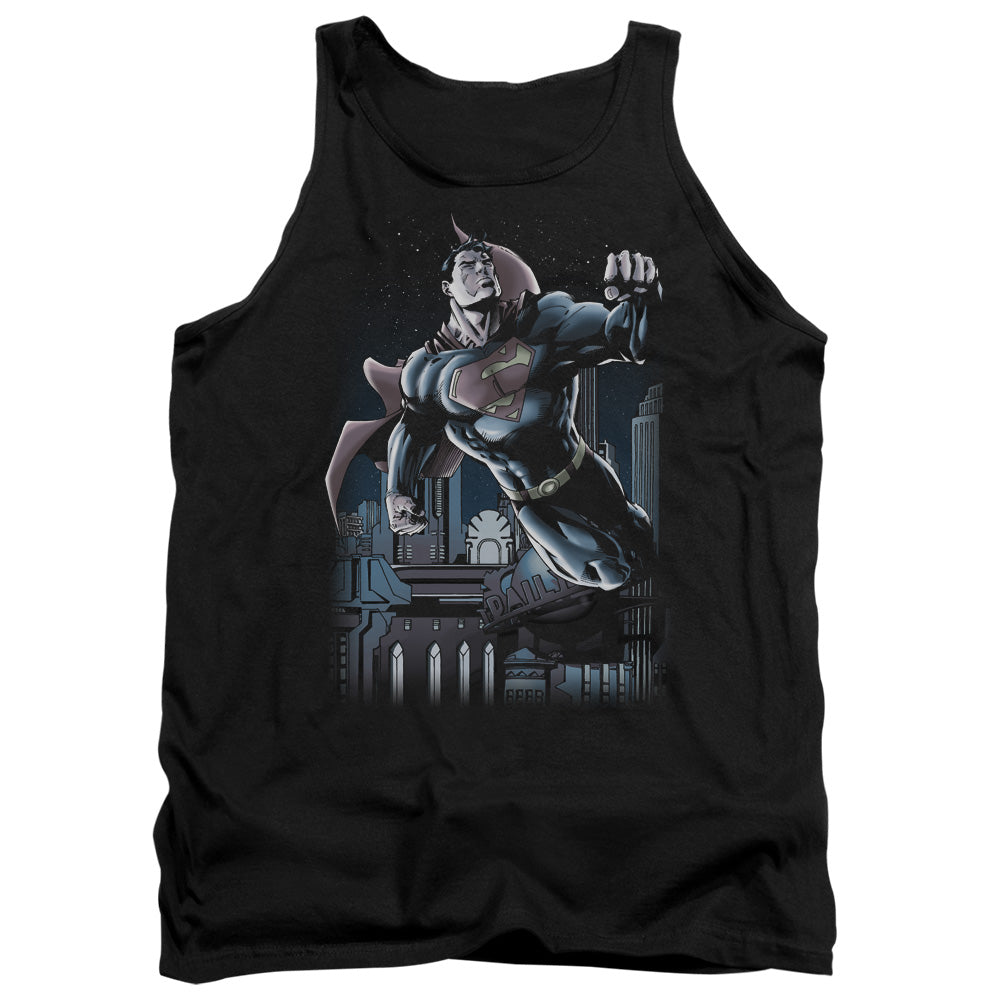 Superman - Night Fight - Adult Tank - Black