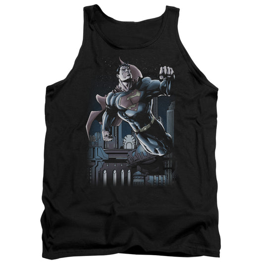 Superman - Night Fight - Adult Tank - Black