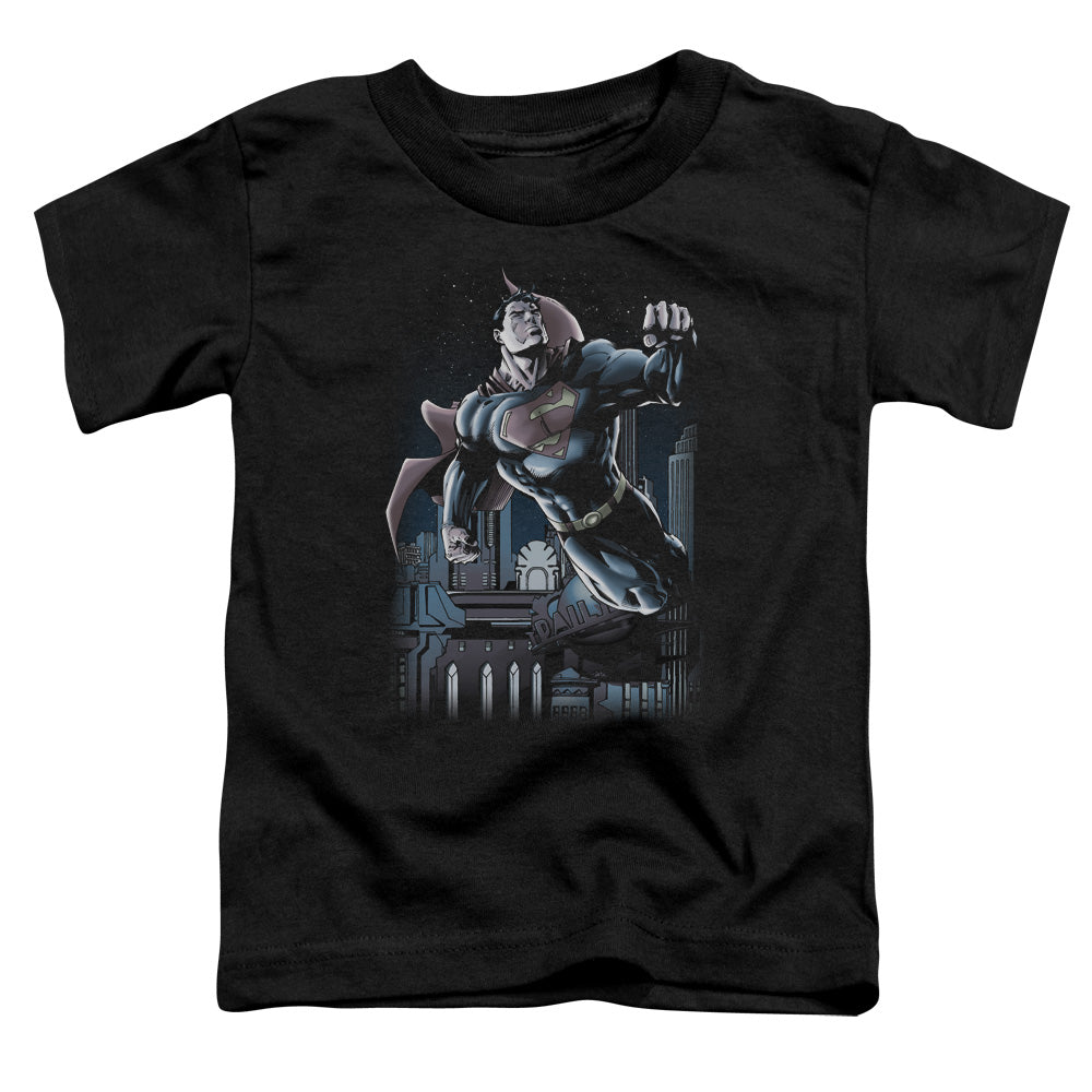 SUPERMAN NIGHT FIGHT - S/S TODDLER TEE - BLACK - T-Shirt