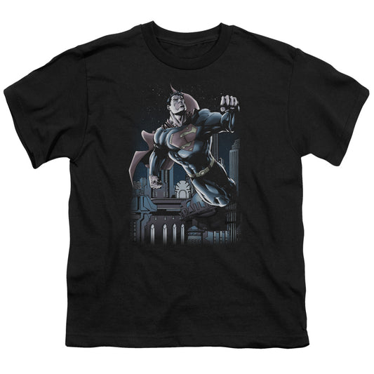 Superman - Night Fight - Short Sleeve Youth 18/1 - Black T-shirt