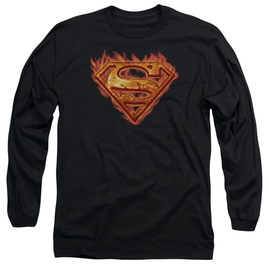 Superman - Hot Metal - Long Sleeve Adult 18/1 - Black T-shirt