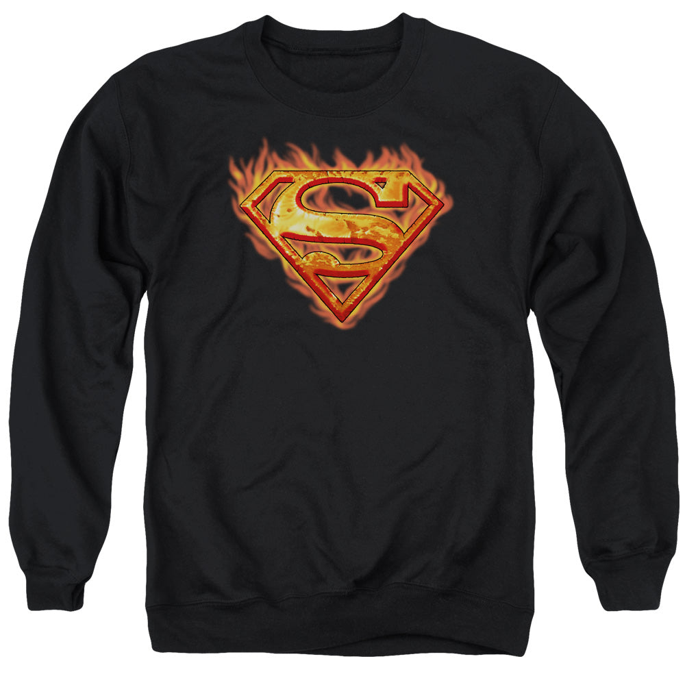 Superman - Hot Metal - Adult Crewneck Sweatshirt - Black