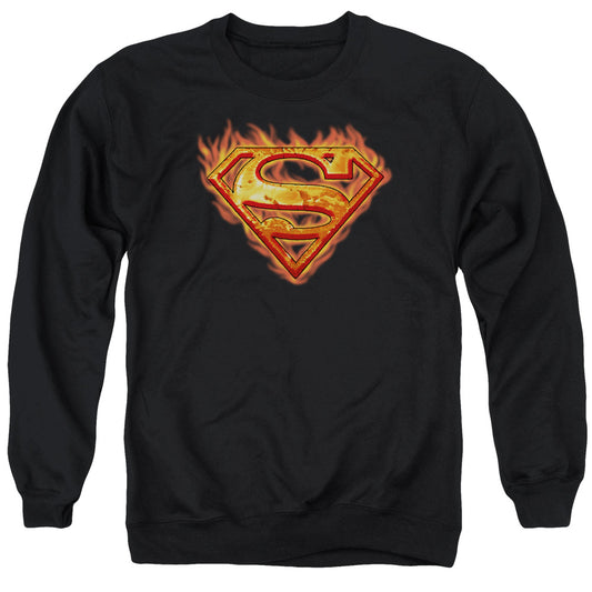 Superman - Hot Metal - Adult Crewneck Sweatshirt - Black