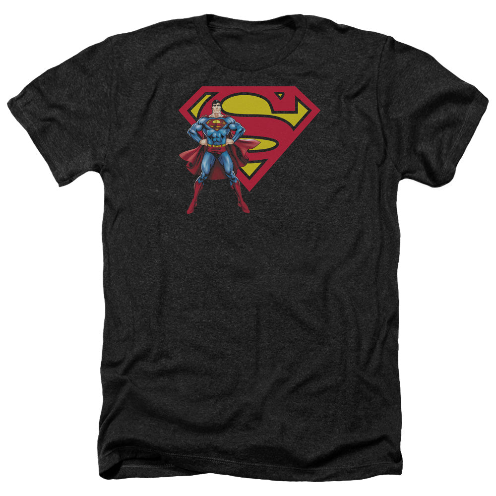 Superman - Superman & Logo - Adult Heather-black