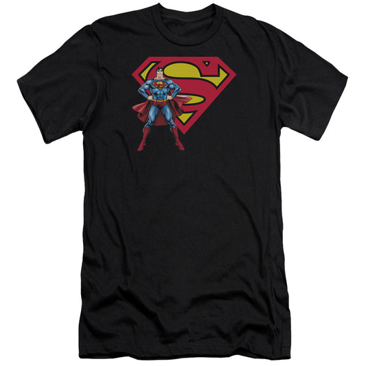 Superman - Superman & Logo-premuim Canvas Adult Slim Fit 30/1 - Black