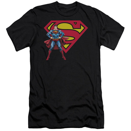 SUPERMAN SUPERMAN & LOGO - S/S ADULT 30/1 - BLACK T-Shirt