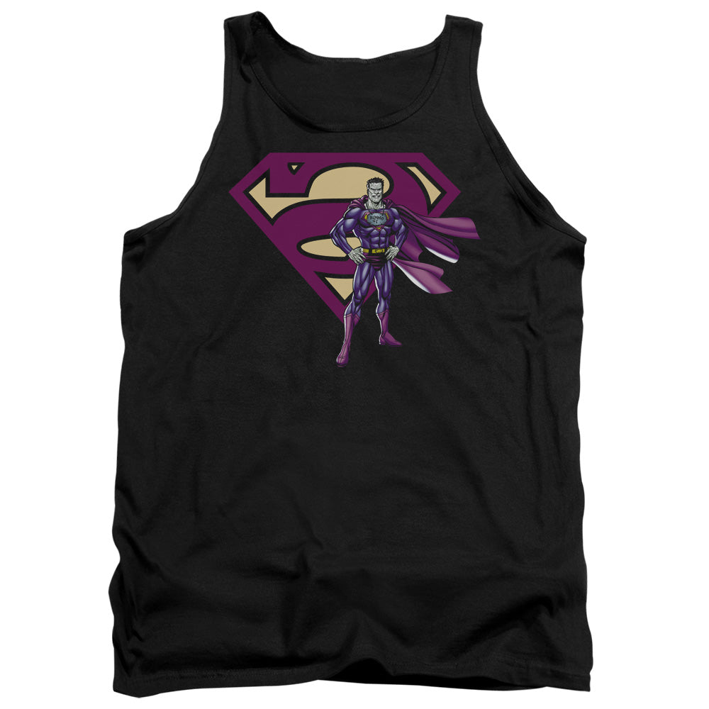 Superman - Bizarro & Logo - Adult Tank - Black