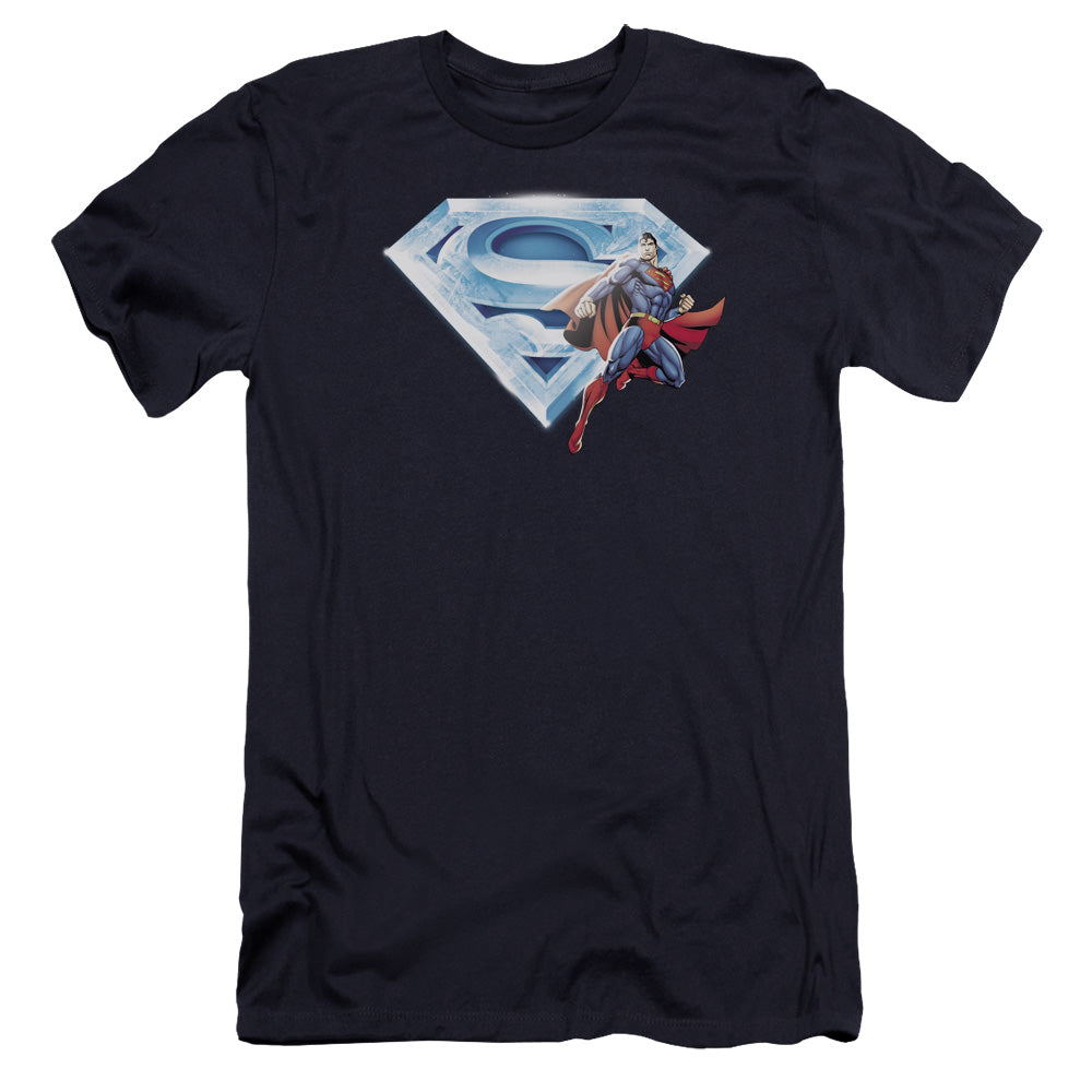 Superman - Superman & Crystal Logo-premuim Canvas Adult Slim Fit 30/1 - Navy