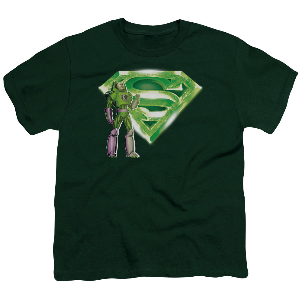 Superman - Lex & Kryptonite Logo - Short Sleeve Youth 18/1 - Hunter Green T-shirt