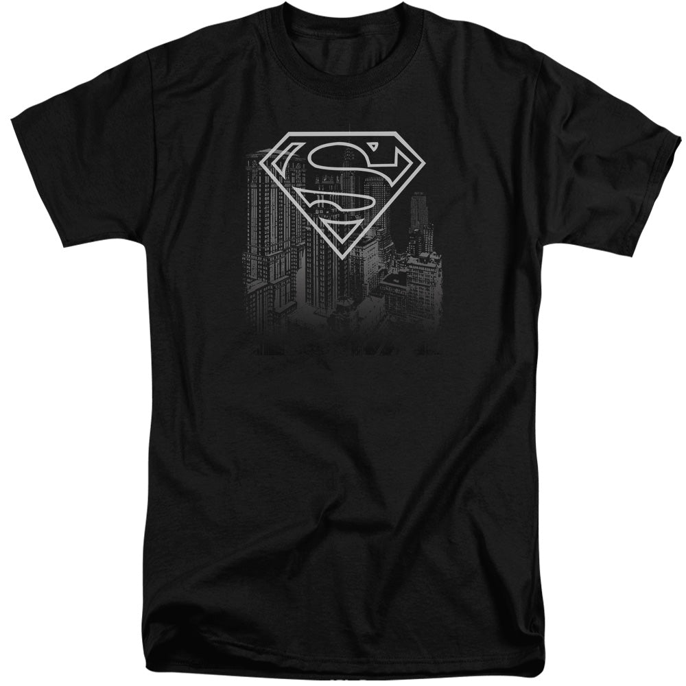 Superman - Skyline - Short Sleeve Adult Tall - Black T-shirt