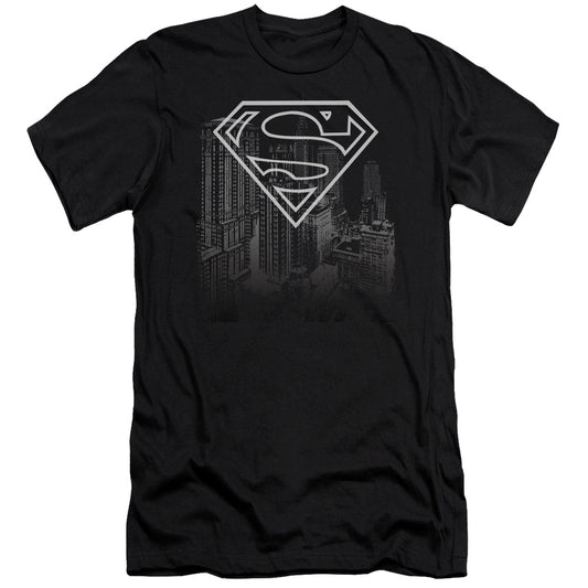 Superman - Skyline - Short Sleeve Adult 30/1 - Black T-shirt