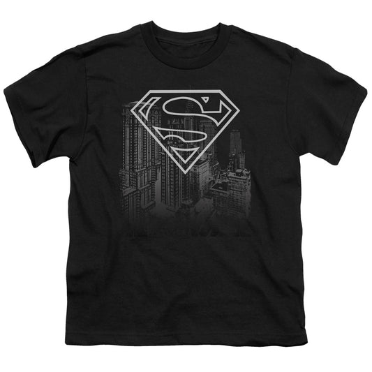 Superman - Skyline - Short Sleeve Youth 18/1 - Black T-shirt