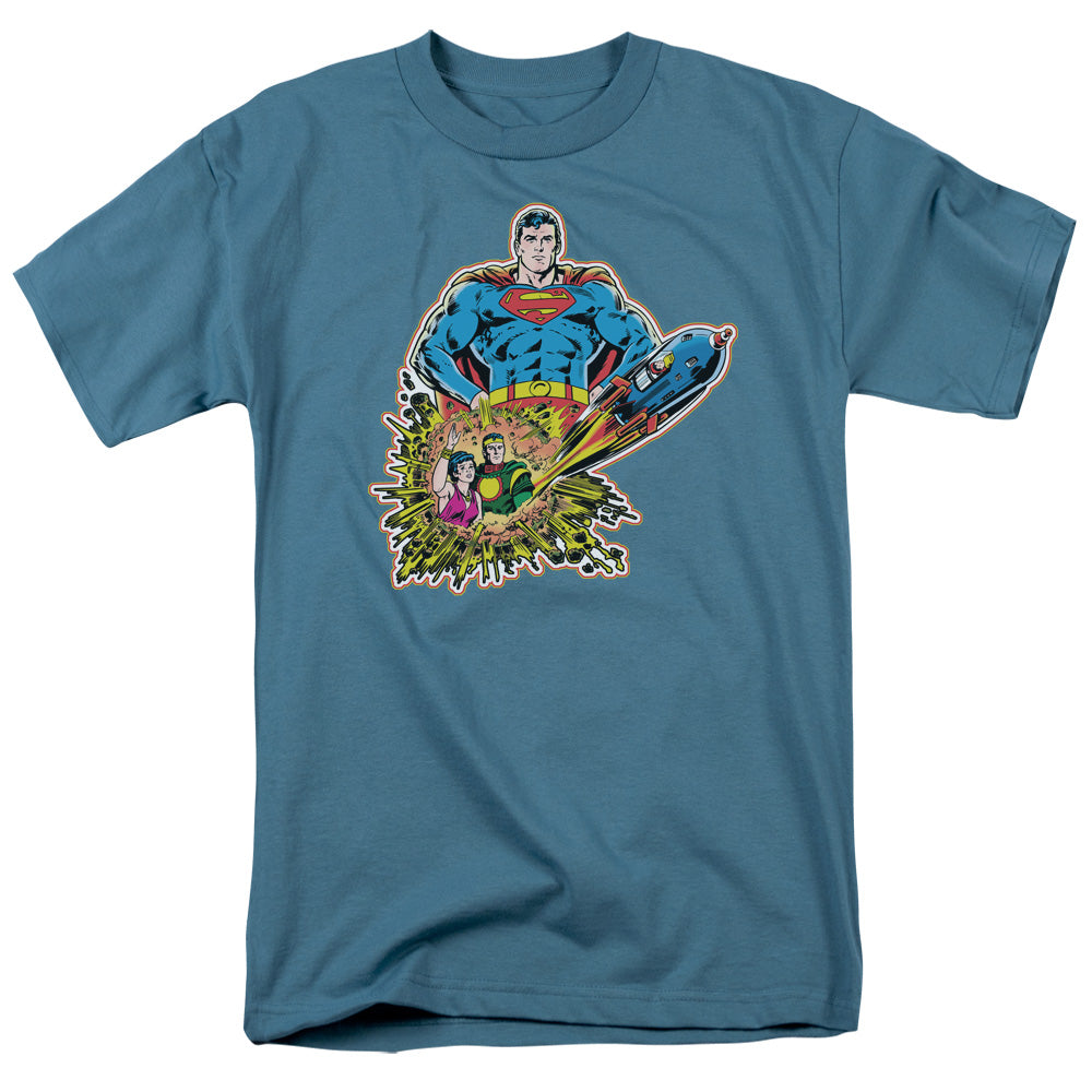 Superman - Doomed Planet - Short Sleeve Adult 18/1 - Slate T-shirt
