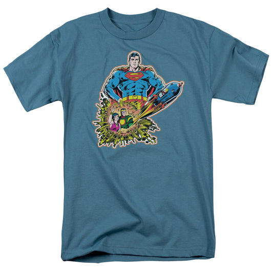 Superman - Doomed Planet - Short Sleeve Adult 18/1 - Slate T-shirt