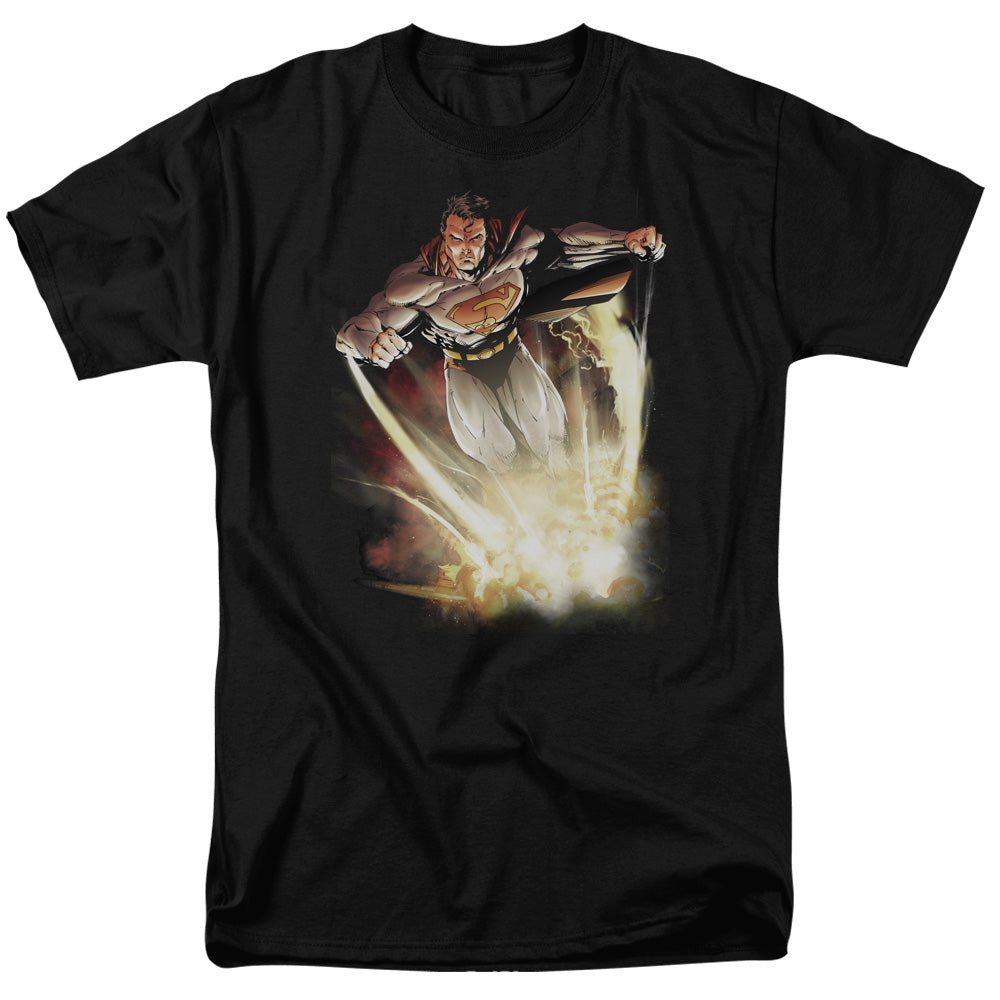 Superman - Explosive - Short Sleeve Adult 18/1 - Black T-shirt