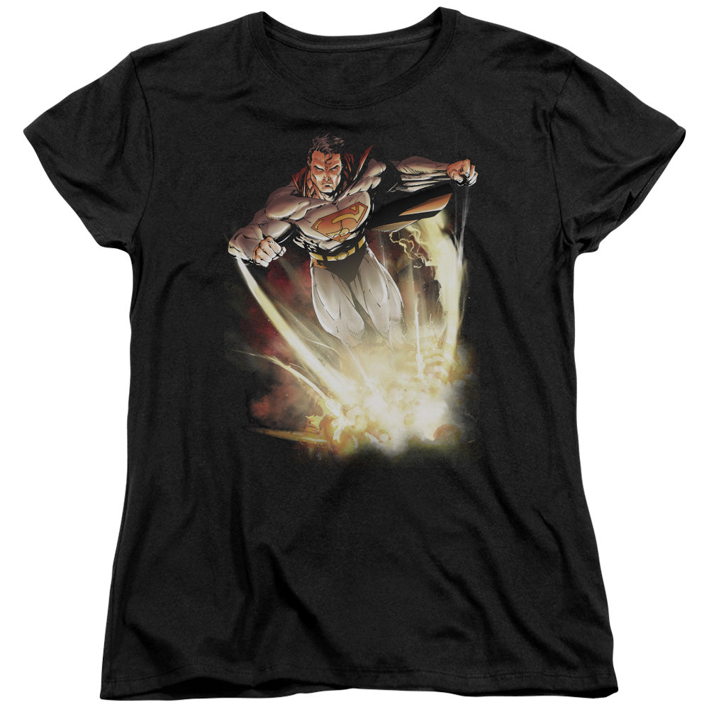 Superman - Explosive - Short Sleeve Womens Tee - Black T-shirt