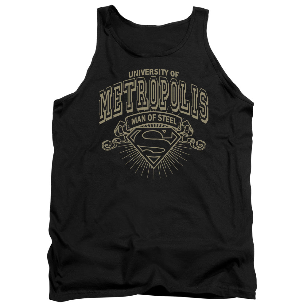 Superman - University Of Metropolis - Adult Tank - Black