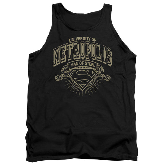 Superman - University Of Metropolis - Adult Tank - Black