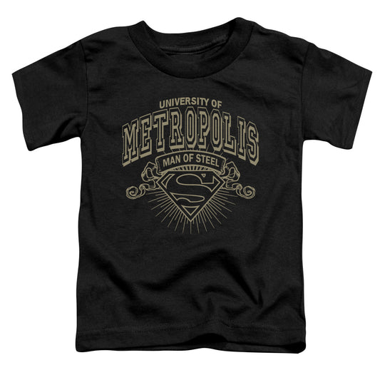 Superman - University Of Metropolis - Short Sleeve Toddler Tee - Black T-shirt