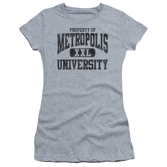 Superman - Property Of Mu - Short Sleeve Junior Sheer - Athletic Heather T-shirt