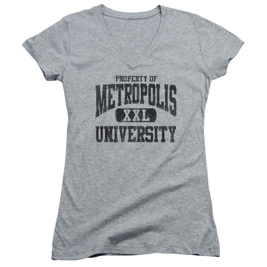Superman - Property Of Mu - Junior V-neck - Athletic Heather