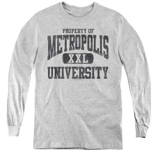 Superman - Property Of Mu - Youth Long Sleeve Tee - Athletic Heather