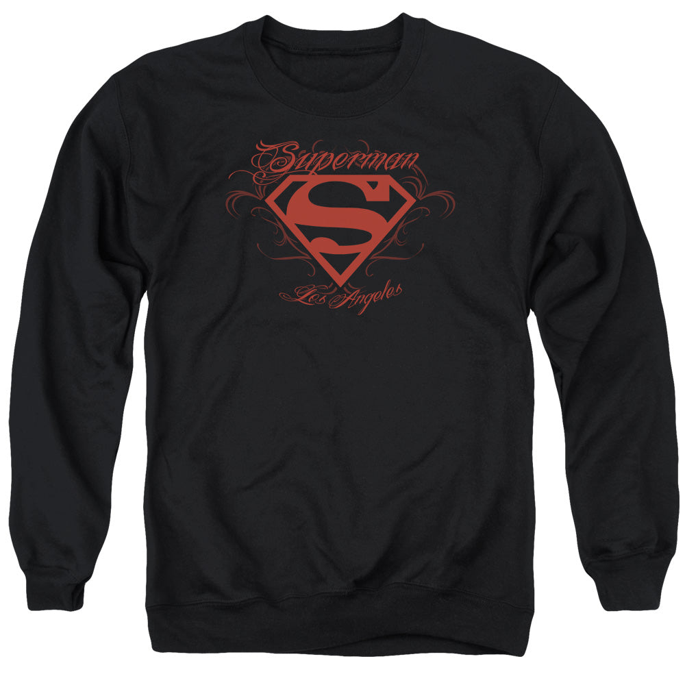 Superman - La - Adult Crewneck Sweatshirt - Black