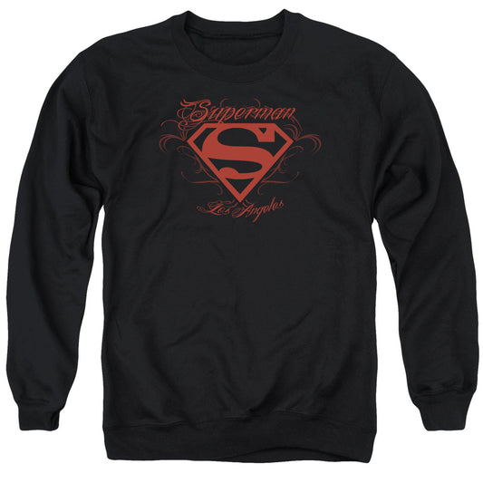 Superman - La - Adult Crewneck Sweatshirt - Black
