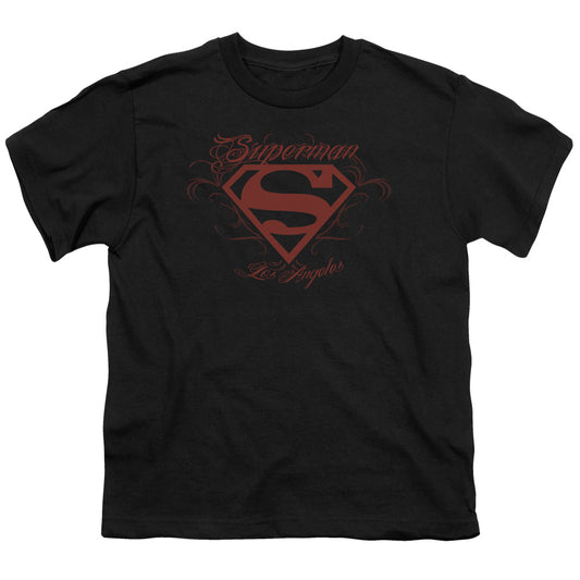 Superman - La - Short Sleeve Youth 18/1 - Black T-shirt