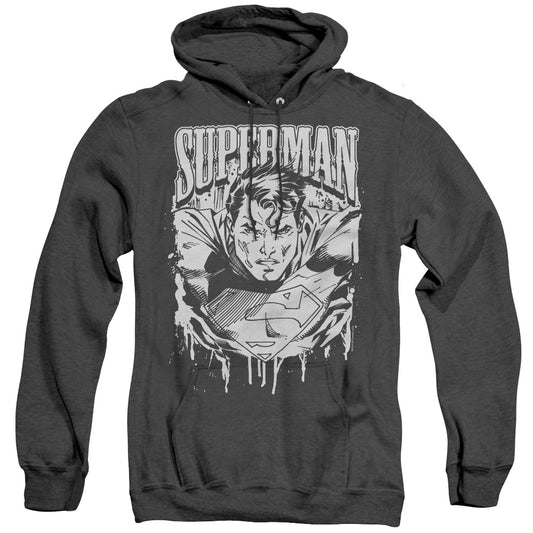Superman - Super Metal - Adult Heather Hoodie - Black