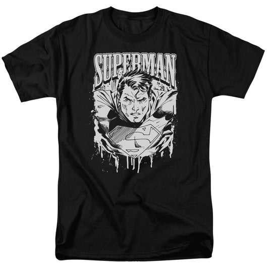 Superman - Super Metal - Short Sleeve Adult 18/1 - Black T-shirt