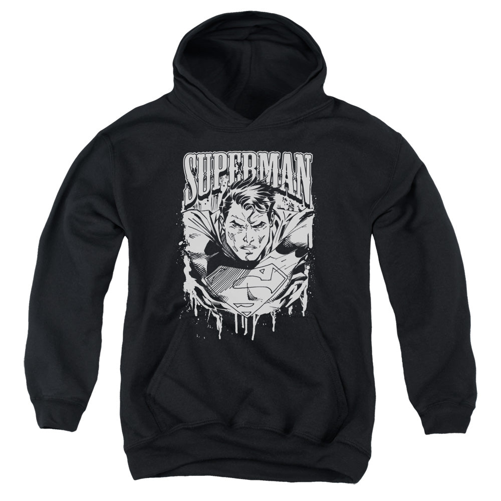 Superman Super Metal-youth Pull-over Hoodie - Black