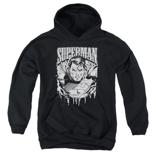 Superman Super Metal-youth Pull-over Hoodie - Black
