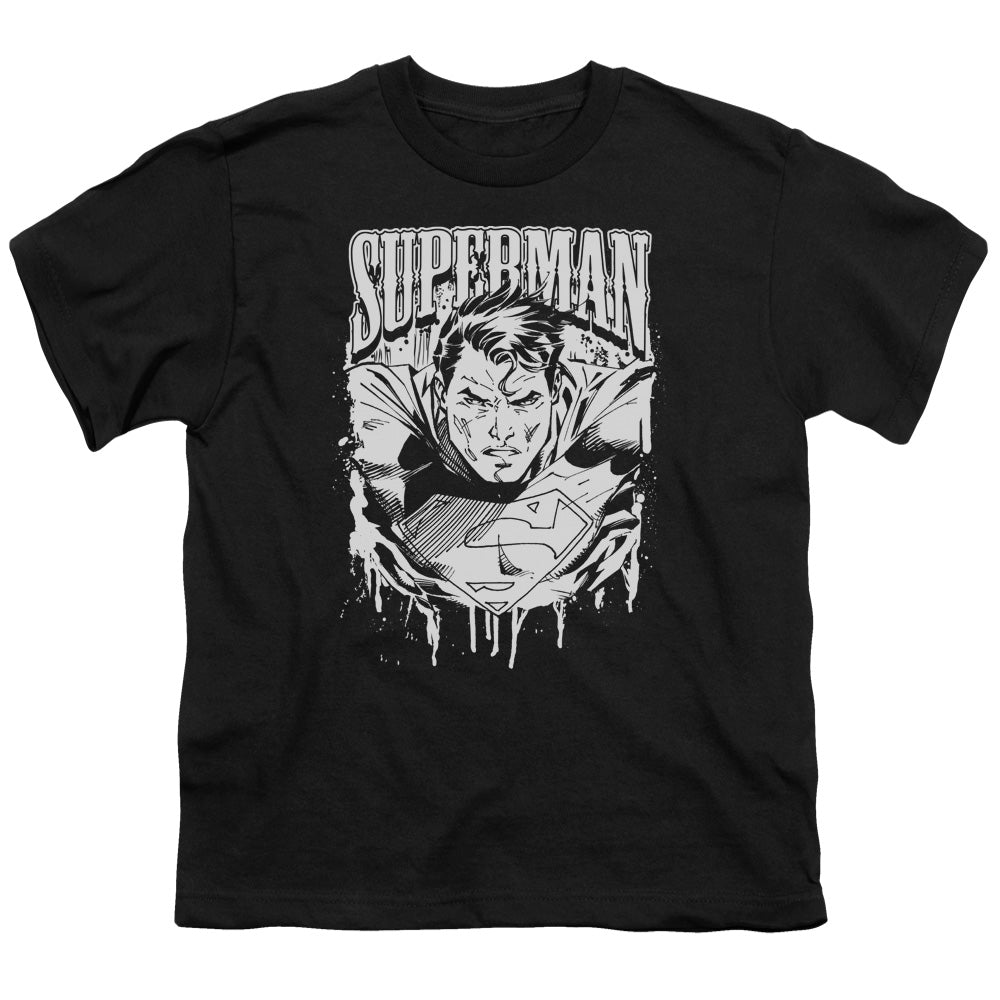 SUPERMAN SUPER METAL - S/S YOUTH 18/1 - BLACK T-Shirt
