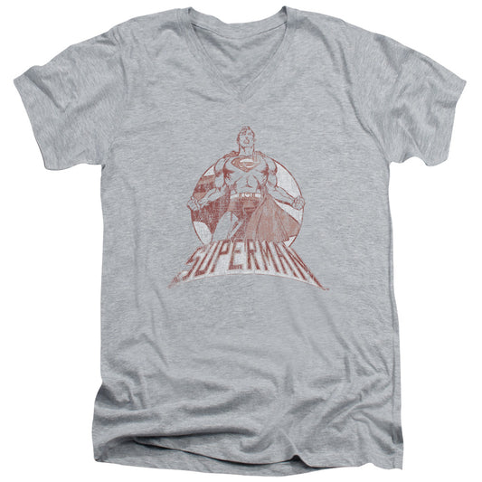 Superman - Super Bad - Short Sleeve Adult V-neck - Athletic Heather T-shirt