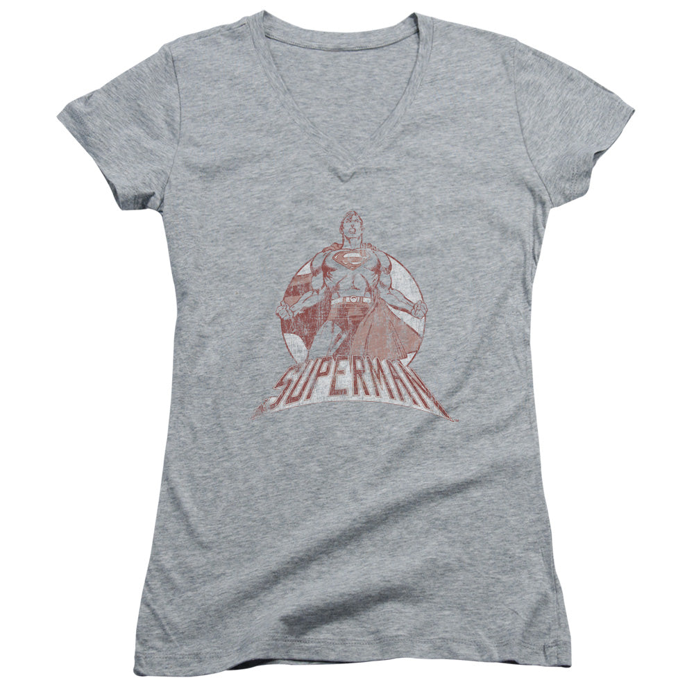 Superman - Super Bad - Junior V-neck - Athletic Heather