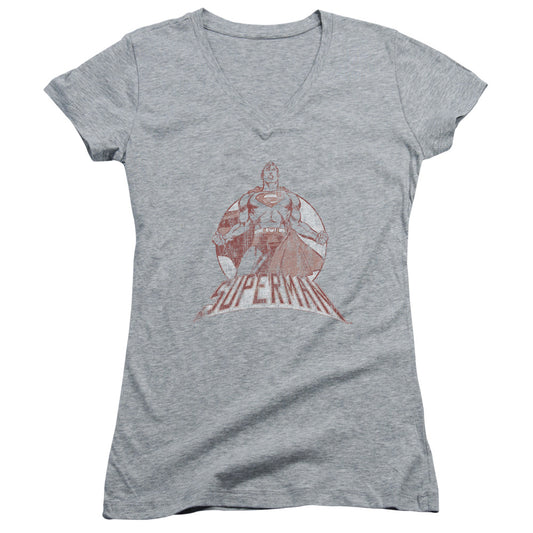 Superman - Super Bad - Junior V-neck - Athletic Heather