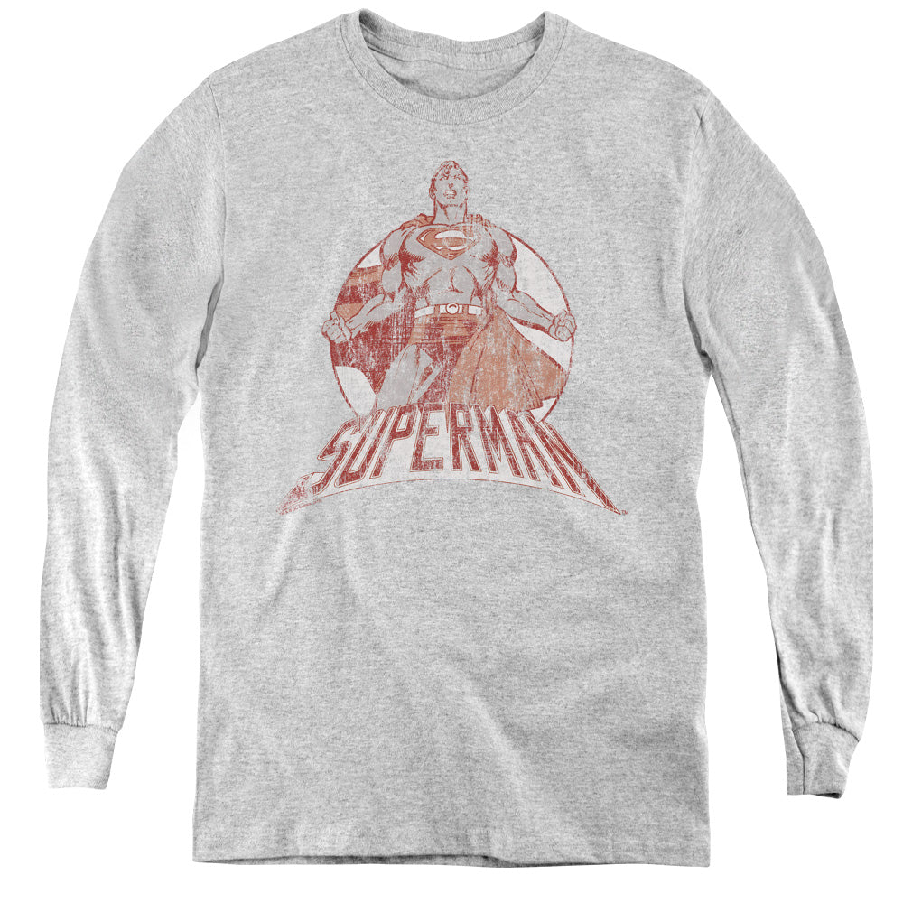 Superman Super Bad - Youth Long Sleeve Tee - Athletic Heather