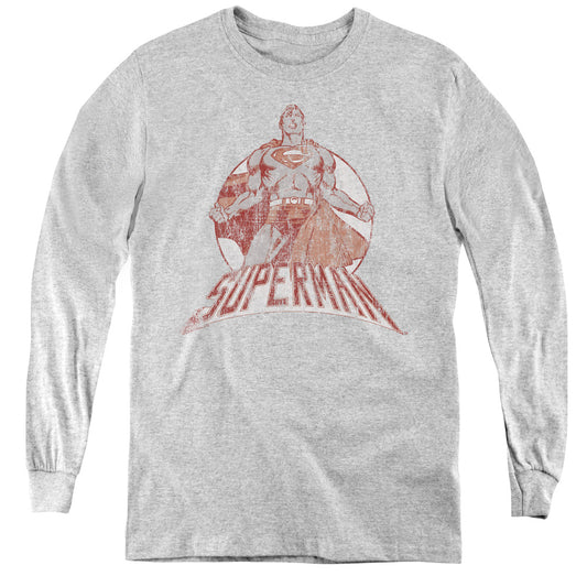 Superman Super Bad - Youth Long Sleeve Tee - Athletic Heather