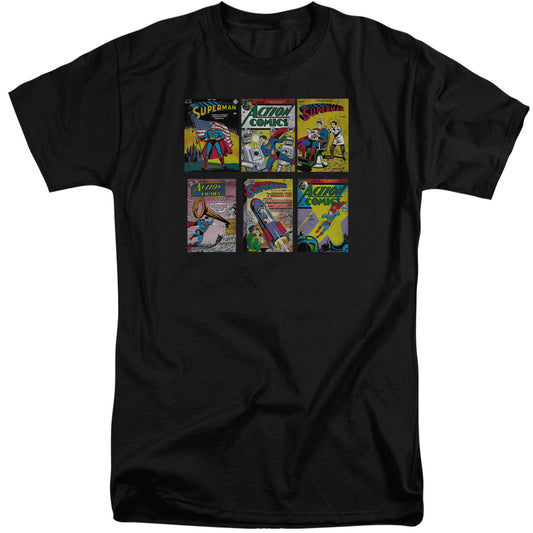 Superman - Sm Covers - Short Sleeve Adult Tall - Black T-shirt