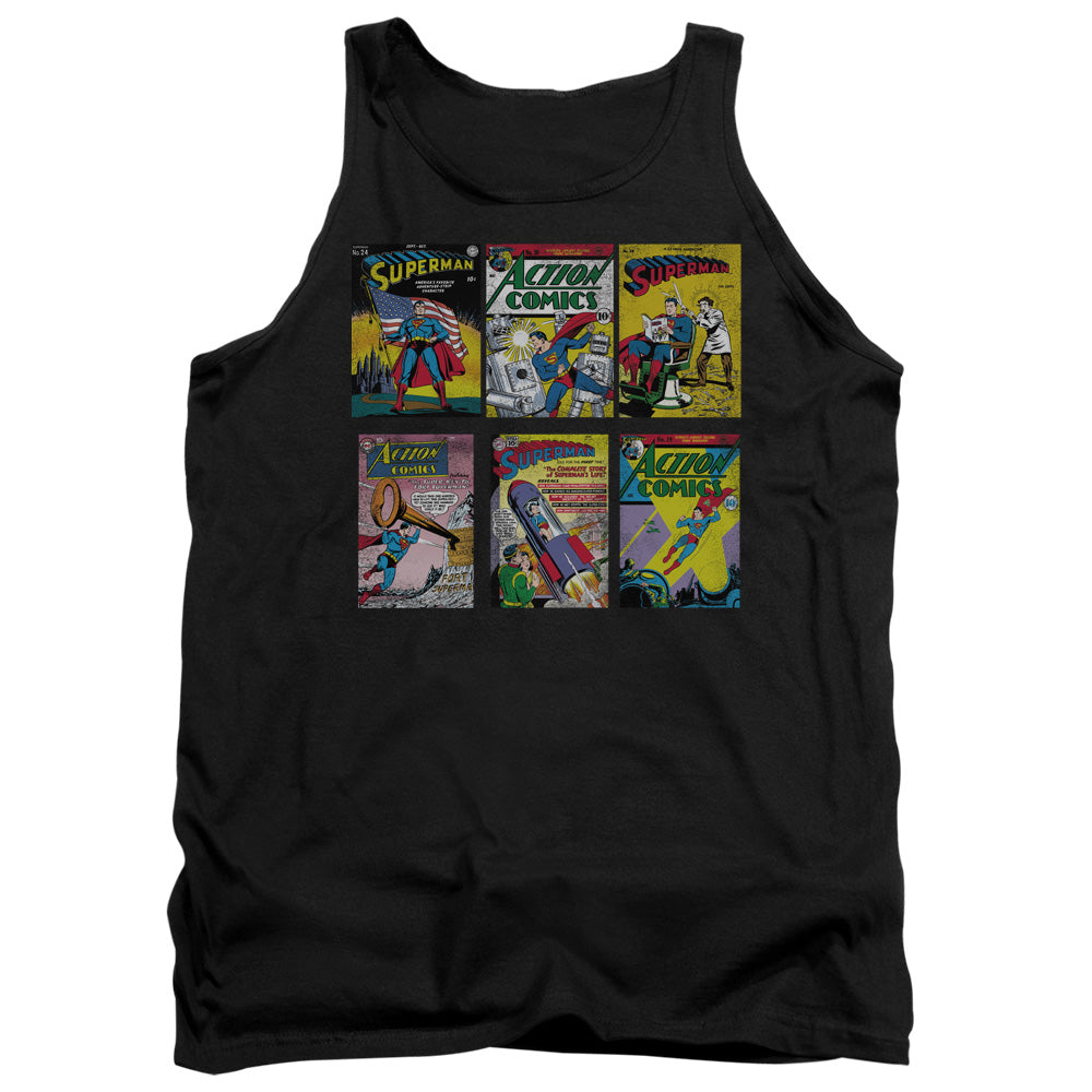Superman - Sm Covers - Adult Tank - Black
