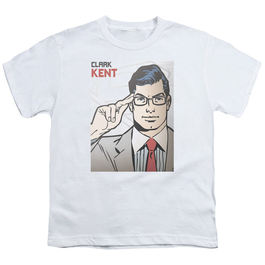 SUPERMAN(DC) CLARK KENT COVER - S/S YOUTH 18/1 - WHITE T-Shirt