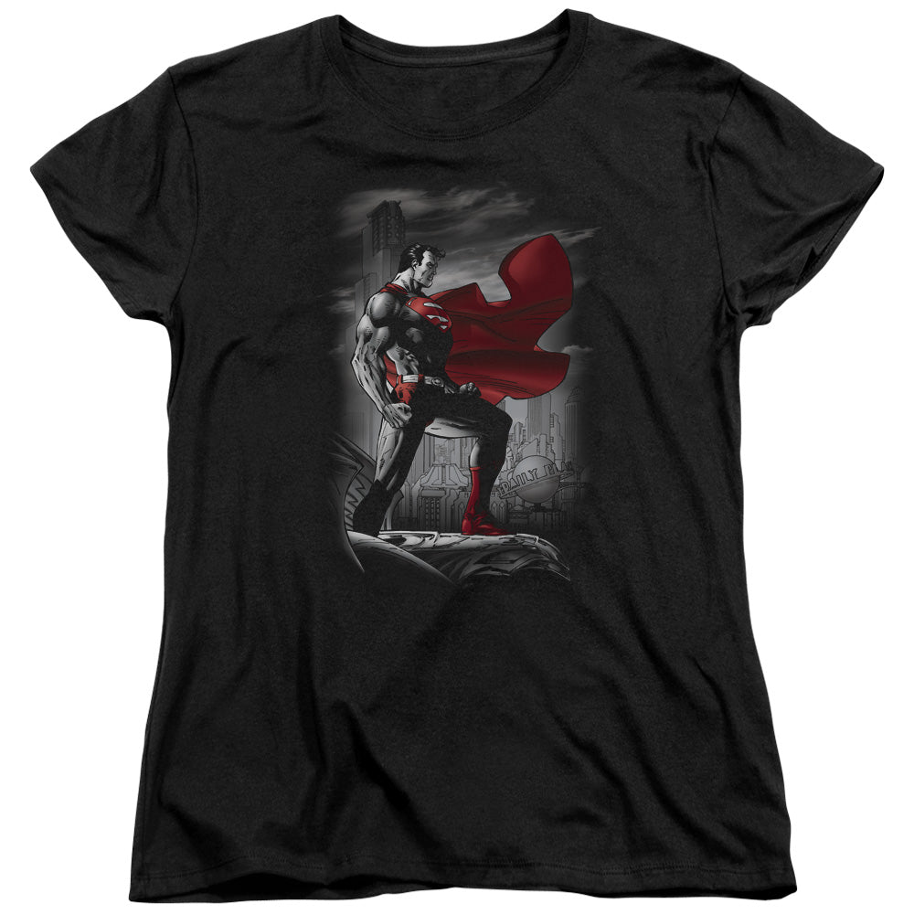 Superman - Metropolis Guardian - Short Sleeve Womens Tee - Black T-shirt