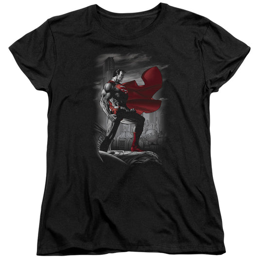 Superman - Metropolis Guardian - Short Sleeve Womens Tee - Black T-shirt