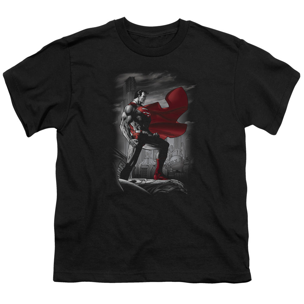 Superman - Metropolis Guardian - Short Sleeve Youth 18/1 - Black T-shirt