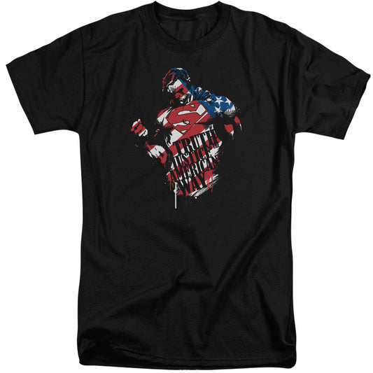 Superman - The American Way - Short Sleeve Adult Tall - Black T-shirt