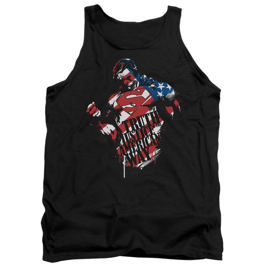 Superman - The American Way - Adult Tank - Black