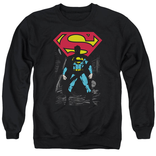 Superman - Dark Alley - Adult Crewneck Sweatshirt - Black