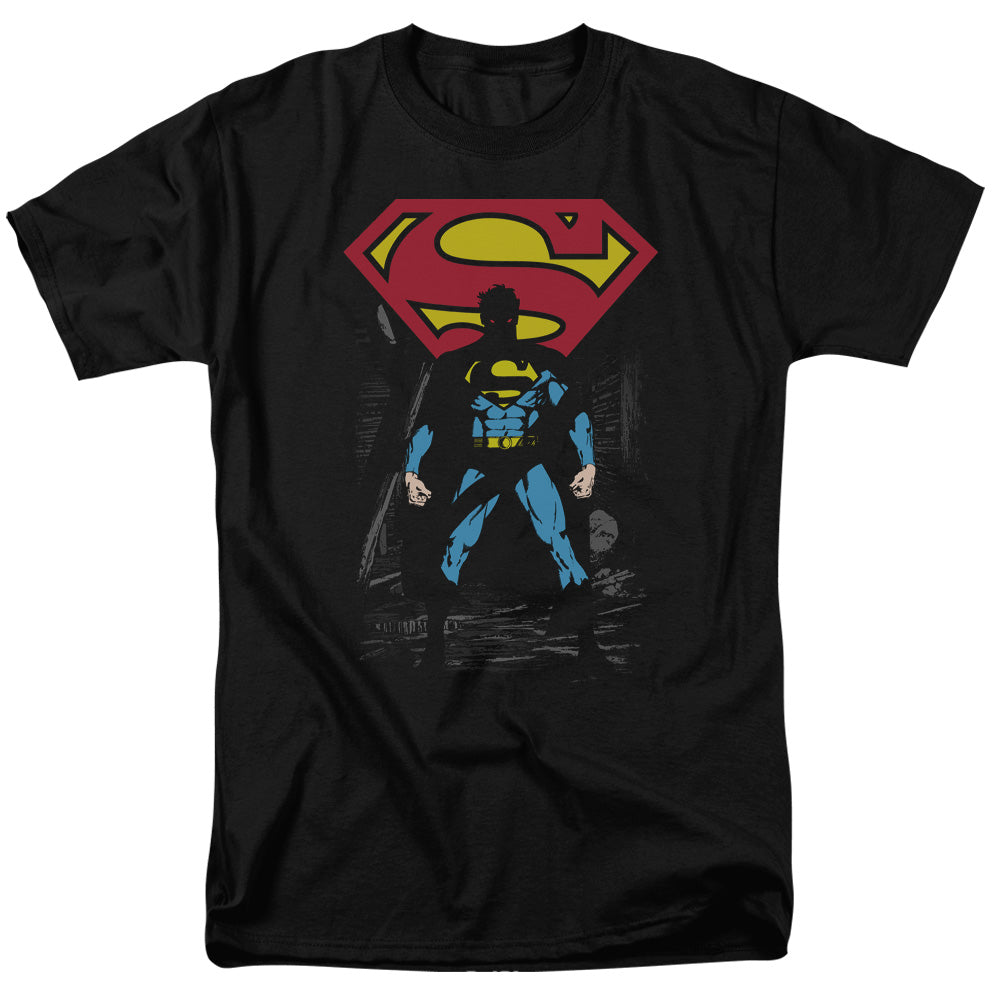 Superman - Dark Alley - Short Sleeve Adult 18/1 - Black T-shirt