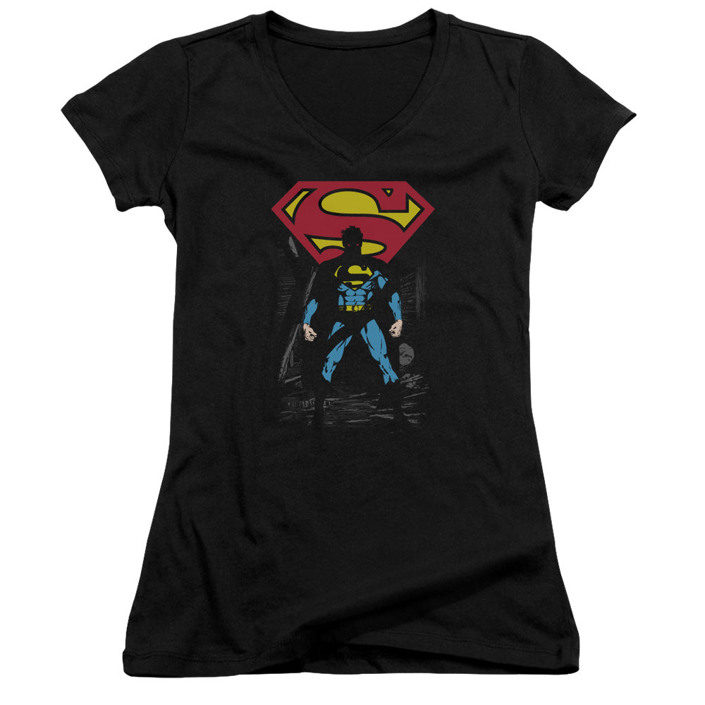 Superman - Dark Alley - Junior V-neck - Black